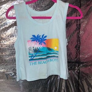 Light Blue Beach Boys Graphic Crop Top